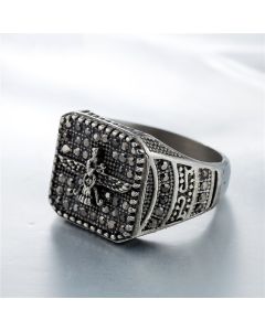 Personality Vintage Diamond Men's Titanium Steel Ring