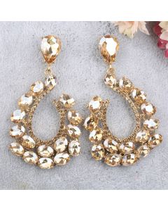 Crystal Ladies Earrings Zinc Alloy European And American Style Dress Party Earrings