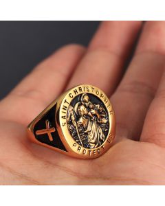 Stainless Steel Christopher's Patronus Men's Ring