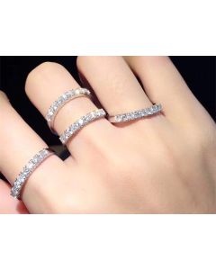 Fashion New Temperament Gentle Diamond Ring Simple Style Female