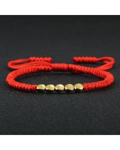 Hand-woven Irregular Shaped Copper Bead Beaded Bracelet