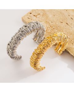 Heavy Industry Texture Line Weaving Open-ended Bracelet