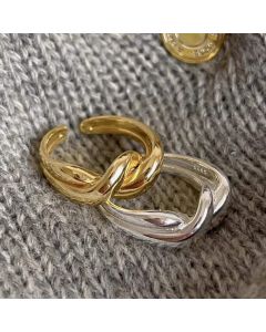 925 Sterling Silver Ring Women's Irregular Simple Weave