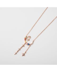 Silver Necklace With Fancy Color Diamond Combination Clavicle Chain