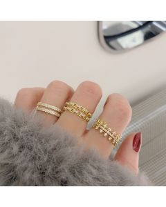 Double Layer Temperament 14k Gold Plated Ring Chain Ring