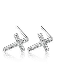 Zircon and elegant cross diamond earrings women
