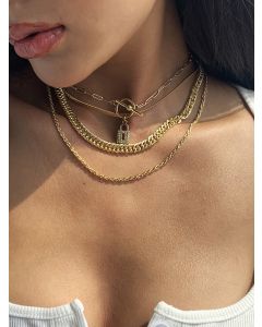 Alloy multilayer necklace