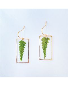 Creative Rectangular Leaves Fashionable Resin Earrings