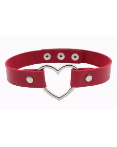 Gothic Harajuku Punk Rock Pu Leather Necklace, Cosplay Fashion, Sexy, Round Heart Shape, Short Necklace, Body Accessories