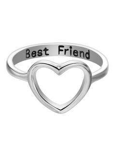 Fashion Letter Lettering Hollow Heart Ring