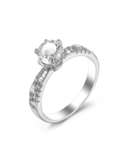 White gold zircon jewelry ring