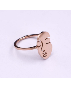 Simple personality abstract face ring index finger ring funny rose gold ring
