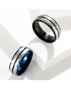 Men's Titanium Steel Floral Tungsten Steel Ring