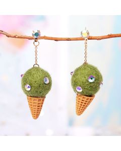 Long Cute Animal Plush Long Chain Earrings