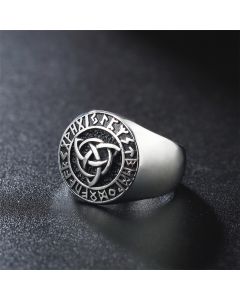 Ornament Retro Vikings Men's Titanium Steel Ring