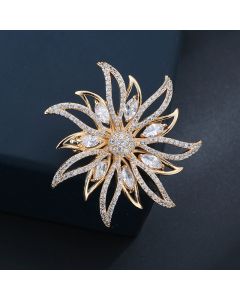 Flame Wreath Brooch Corsage Women's Coat Collar Pin