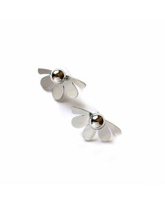 Female metal half flower earrings