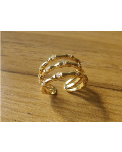 Resilient Bamboo Ring Female Golden Niche Exquisite European And American Simple Trendy Ring
