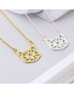 Hollow cat head necklace female pendant personality necklace