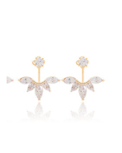Pure Silver Stud Earrings, Hanging Type Moon, Fashionable And Elegant Temperament