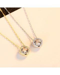 S925 Sterling Silver Zircon Pendant Necklace