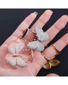 European and American Butterfly Full Zircon Ladies Ring