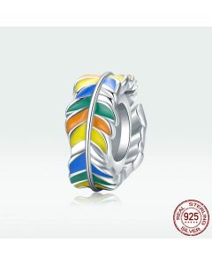 Feather S925 Sterling Silver Silicone Positioning Beads