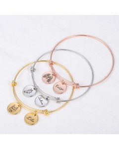 Pet Photo Disc Bracelet Ladies Kitten Name Pendant Bracelet