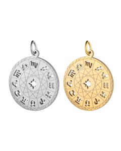 Twelve Constellation Titanium Steel Necklace