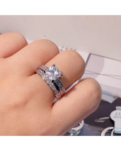 All-match Dual-use Square Zircon Baroque Ring