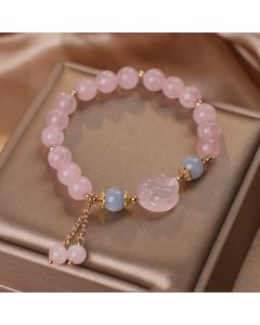 Special-interest Design Sweet Pink Crystal Cat's Paw Bracelet