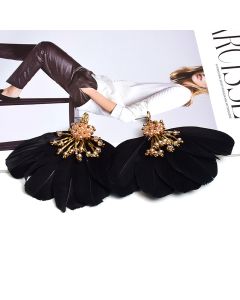 European And American Style Fashion Earrings Feather Exaggerated