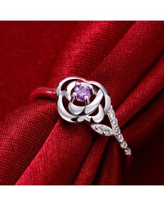European And American Fashion Jewelry New Wish Aliexpress Ebay Pop Crystal Flower Rose Ring