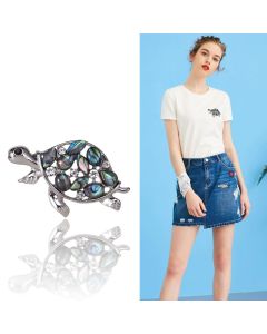 Korean Style Small Fresh And Cute Tortoise Brooch, High-End Shell Men's Suit With Pin Jewelry In Stock