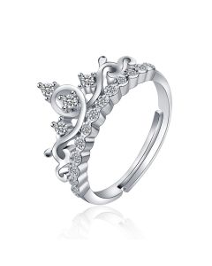 Crown Diamond Ring Ladies Ring Japanese And Korean Style Net Red Personality Trendy Open Index Finger Ring Jewelry