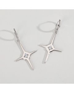 Sterling Silver European Style Fashion Atmospheric Cross Stud Earrings