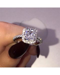 Hearts And Arrows Simulated Diamond Engagement Ring