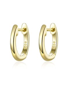 Amazon Hot Sale S925 Sterling Silver Earrings Women Fashion Real Gold Plated Temperament European And American Gold Simple Earrings Sce808