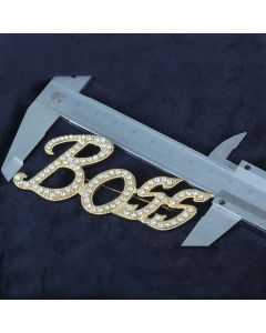 High-end Diamond-studded Men's English Letter Brooch Fashion