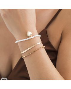Vintage Fashion Ladies Pearl Heart Jewelry