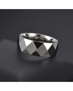 Titanium Steel Diamond Face Ring