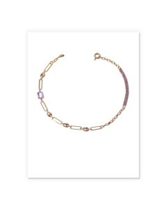 18k Gold Plated Brasspurple Zircon Inlay