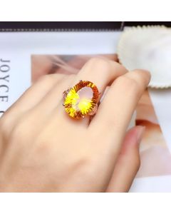 Female Crystal Clean Fire Color Good S925 Silver  Inlaid