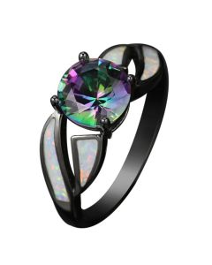 Cubic Ring Colorful Crystal Ring