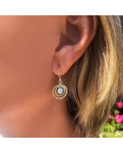 New Fashion Retro Toroidal Three-Dimensional Hollow Emerald Earrings