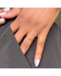 Fine Shaped Small Peach Heart Titanium Steel Electroplated Ring