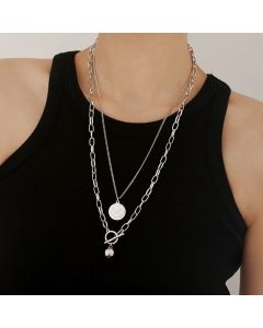 Stacked Necklace European And American OT Buckle Chain Cool Clavicle Chain