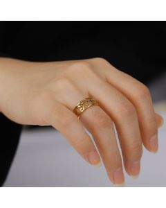 Men's Fashion, Personalized And Exaggerated Hollow-out Eye-shaped Stainless Steel Ring