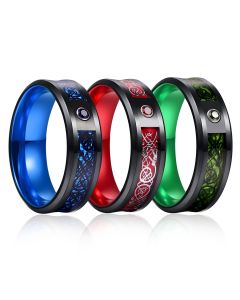 Tungsten Steel Stainless Steel Luminous Red Purple Green Ring