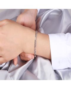 S925 Sterling Silver Bracelet 5mm33mm Figaro Chain Choker